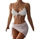thumbnail image 3 of Txlixc Conjunto de traje de baño dividido para mujer, bikini con volantes+bragas con cordones+cobertores de malla Txlixc Moda, 3 of 8