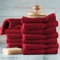 thumbnail image 2 of Hearth & Harbor Bath Towel Collection, 100% Cotton Luxury Set of 12 Multipurpose Wash Cloths - Red, 2 of 7