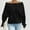 Black, variant on GSPCLAM Off Shoulder Sweatshirts for Women Trending Solid Color Plus Size Blouses for Party Long Sleeve Fall & Winter Crewneck Basic Tops Army Green XXL