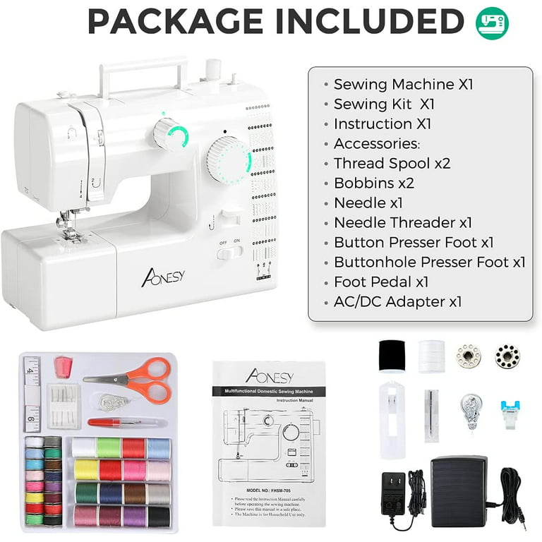  American Home Dream Easy Sewing Machine Bundle with Simplicity  Vacuums Flash Mini Vacuum for Sewing Machine and more, Beginner Sewing  Machine with 15 Built-in Stitches, Handheld Vacuum with Cord