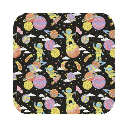 

Matuu Cartoon Astronaut In Spacesuit for Cup Coasters Set of 6 Leather Coasters Desk Coasters for Office Measures 4” x 4” Square