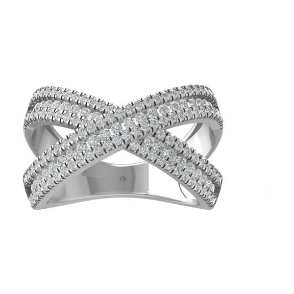 ARAIYA FINE JEWELRY 14K White Gold Round Diamond Band Ring (1 cttw, I2-I3 Clarity, I-J Color) Size 6