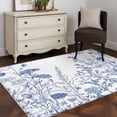 thumbnail image 3 of Blue Flower Plant Runner Rug 2.7x5 FT, Non Slip Entryway Carpet, Retro Country Tree Branch Leaves Washable Soft Floor Carpet Entrance Mat Non-Shedding Throw Rug for Hallway Laundry Room Bedside, 3 of 9