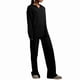 thumbnail image 2 of Conjuntos de Dos Piezas para Mujer, Sudadera de Larga con Cuello en V y Pantalones Anchos, Conjuntos de Chándal para Estar en Casa Negro S, 2 of 9