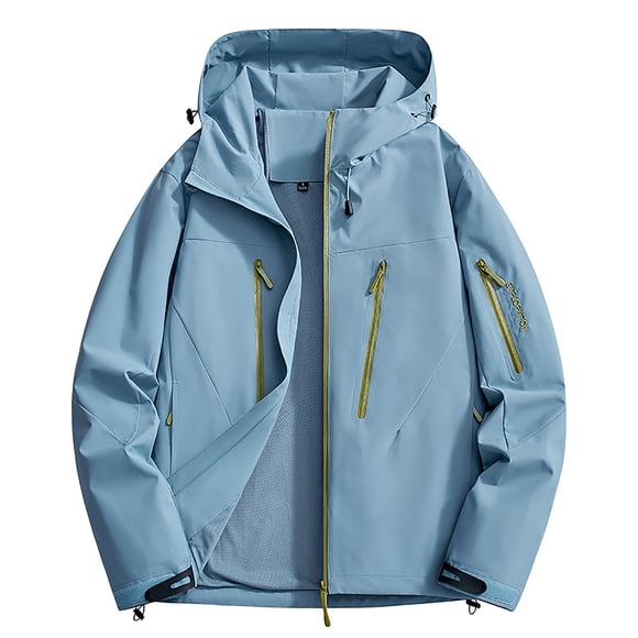 Wo-Fusoul Women‘s Jacket Waterproof Windbreaker, Workwear Jacket for Spring and Fall, Lightweight Casual Long Sleeve Outdoor Coat with Comfortable Fit