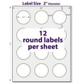 thumbnail image 3 of Printable Round Labels, 2" Diameter, White, 300 Customizable Blank Labels Total, 3 of 4