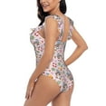 thumbnail image 4 of Goofa Hello Summer With Gnome Print Women's Ruffled One Piece Swimsuit V Neck, 4 of 7