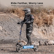 Adults Electric Scooter with 10''off-Road Tire, 2912W Peak Dual Motor, 40 MPH Top Speed, 71 Miles Max Range, 297 Lbs Max Load, IP54, Folding E-scooter with LED