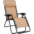 thumbnail image 2 of Chaise Longue de Patio Extérieure Zéro Gravité avec Oreiller Pliable Inclinable et Textilène Chaises Longues Pliantes Réglables pour Extérieur 66cm Noir, 2 of 6