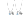 thumbnail image 2 of Delight Jewelry Silvertone 3-D Light Blue & AB Crystal Owl Mother & Daughter Heart Necklaces (Set of 2), 19"+2", 2 of 4