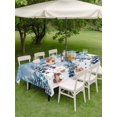 thumbnail image 3 of Outdoor Tablecloth with Umbrella Hole and Zipper, Blue Grey Christmas Rectangle Table Cloth 60x102 Inch Waterproof Tablecloth, Snowman Xmas Tree Snowflake Winter Picnic Table Cover for Patio Camping, 3 of 7
