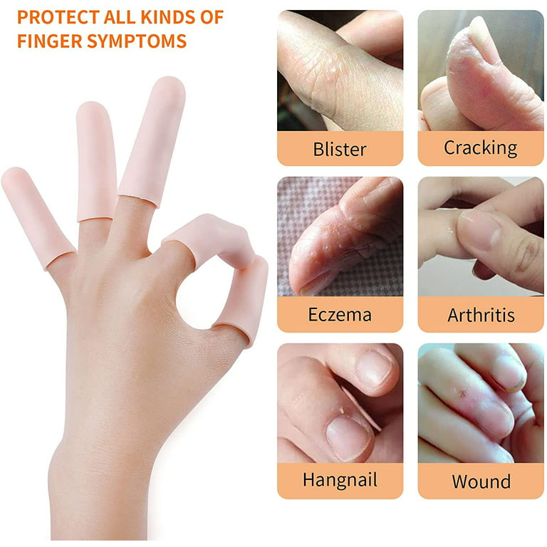 Sanfly 20pcs/Set Silicone Finger Protectors Gel Finger Cots Silicone Finger  Sleeves Relief from Pain of Finger Tips Cracked for Arthritis Finger -  Yahoo Shopping