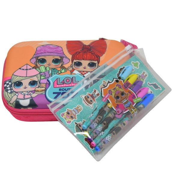 LOl Molded Pencil Case with Gel Pens