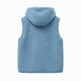 thumbnail image 2 of Auralook Women's Fleece Vest Outerwear Sleeveless Lightweight Button Hooded Jackets Warm Soft Vests with Pockets, 2 of 7