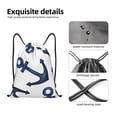 thumbnail image 4 of Wukai Navy Blue Anchor Drawstring Backpack Bag Sport Gym Sackpack Large Size String Backpack Cinch for Women Men-Small, 4 of 6