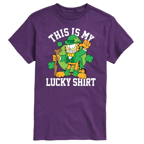 Garfield - This Is My Lucky Shirt Patrick's Day - Men's Short Sleeve Graphic T-Shirt