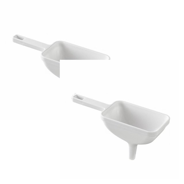 Oleegame 2PC Kitchen Funnel Washable Multipurpose Funnel For Liquid Oils Dry Ingredients White