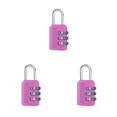 thumbnail image 1 of Langgg 3 Digit Combination Password Lock Alloy Cabinet Travel Luggage Padlock pink 3Set, 1 of 6