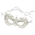 thumbnail image 1 of Máscara de encaje, máscara de , máscara de media cara suave, delicada, elegante, máscara de ojos para mujer para fiesta de graduación, disfra Correa de hilo de plata, 1 of 8