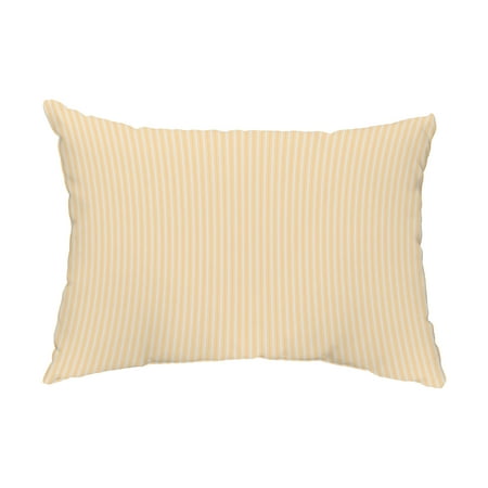 Yellow Striped Pillow - Ticking Stripe 14x20 inch Yellow Decorative Stripe Outdoor Pillow