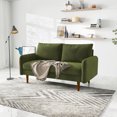thumbnail image 2 of Koby Home 58-Inch Velvet Loveseat Sofa with Rounded Arms – Compact Design for Apartments or Small Spaces, Soft Upholstered Fabric, 2 of 4