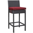 thumbnail image 2 of Modern Contemporary Urban Design Outdoor Patio Balcony Five PCS Pub Bar Chairs and Table Set, Red, Rattan, 2 of 3