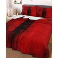 thumbnail image 2 of Red Summer Quilt Set King Size,Soft Microfiber Quilted Bedding Set with 2 Pillow Shams,Retro Oil Painting Modern Abstract Art Aesthetics Lightweight All Season Bedspread Coverlet for Bedroom 96"x106", 2 of 6
