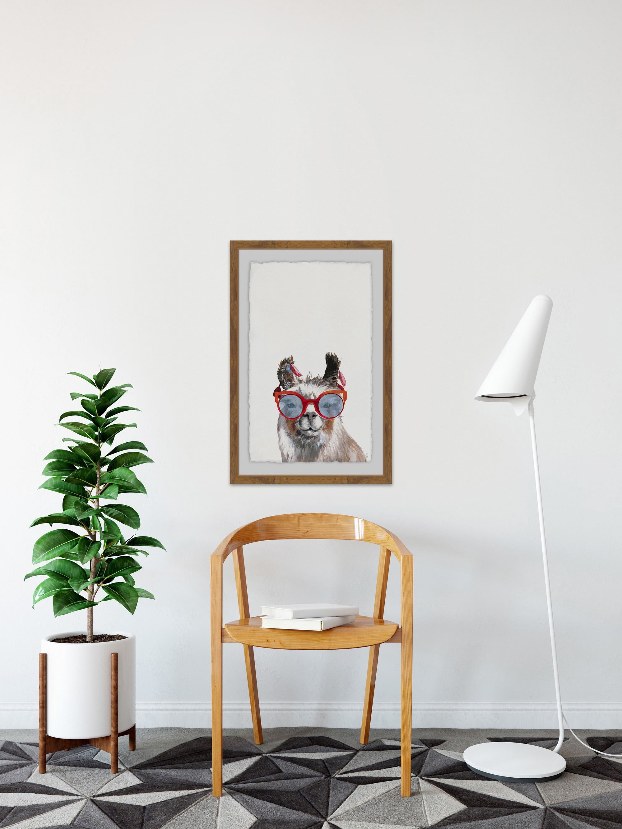 Llama Icon Framed Painting Print