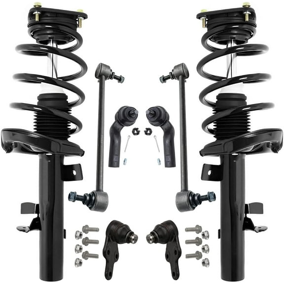 Detroit Axle - Front Struts & Coil Springs Sway Bar Links Outer Tie Rods Lower Ball Joints Replacement for 2013-2018 Ford Focus S SE Titanium