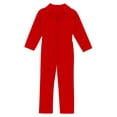 thumbnail image 3 of ranrann Kids Boys Long Sleeve Cargo Coverall Bodysuit Girls Tricot Taping Full Zip Solid Color Red 8, 3 of 5