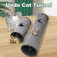 thumbnail image 4 of BIMZUC Suede Cat Tunnel Toy Foldable Peekaboo Tube for Indoor Cats with Self-Entertaining Ball Built-in Steel Wire Soft Small Gray 25.59 inches / 65 cm, 4 of 6