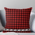thumbnail image 4 of Xmas Throw Pillow Covers Red and Black Buffalo Plaid with Forest Bear Footprints Soft Decorative Throw Pillowcase Indoor/Outdoor Pillow Cover Cushion Case for Couch Sofa Bedroom Car (16in x 16in), 4 of 6