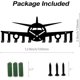 thumbnail image 3 of Llavero de metal con forma de avión, decorativo, con 10 ganchos, para colgar en la pared, organizador de llaves negro, colgador de correa para perro, ideal para habitación de niño o puerta de entrada., 3 of 9