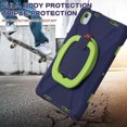 thumbnail image 3 of For iPad Air 11 inch M3 2025/M2 2024 Case, 360 Rotatable Handle Stand, Shoulder Strap, Drop-Proof Design, NavyBlue Lime, 3 of 7