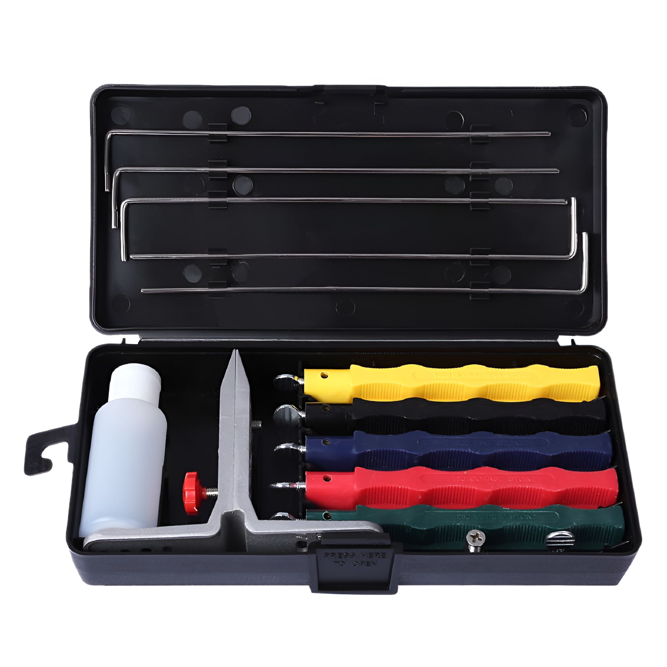 EXLEAF 2026 New Controlled Angle Knife Sharpening System 5 Stone Sharpener 5 Sharpening Stone and 5 Guide Rods for Kitchen,Hunting,Pocket,Chef,Outdoor