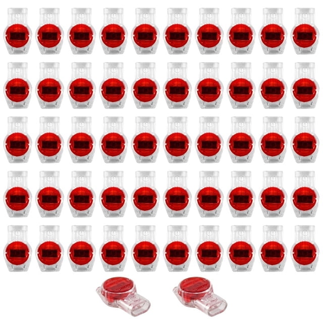 55 piezas de conectores de empalme de gel UR de 3 puertos, conectores de cable rojo y transparente