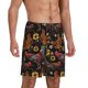 thumbnail image 2 of Balery Sunflower Rooster Pantalones cortos de pijama de punto de algodón para hombre con cinturilla y bolsillos-Large, 2 of 6