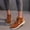 Brown, variant on YOUYEDIAN Boots for Women Fall Winter Versatile Warm Lace-up Design Platform Ankle Booties Casual Retro Round Toe Slip On Flat Comfy Walking Shoes
