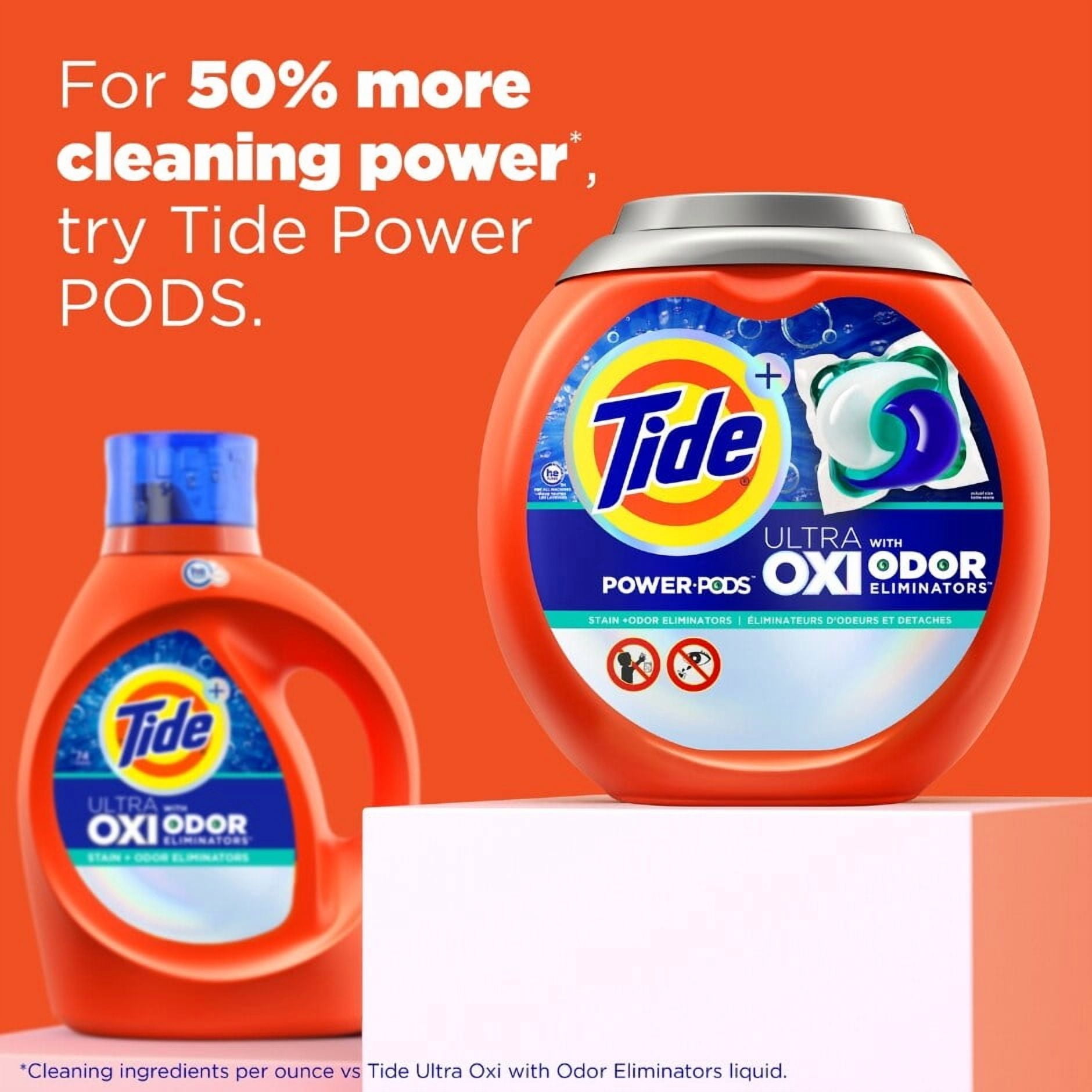 Tide Ultra Oxi + Odor Eliminators Liquid Laundry Detergent (Pack 2) - 88 Loads, 126fl