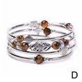 thumbnail image 1 of Natural Tiger Eye Stone/Turquoise Wrap Bracelet Layered Multi-Circle Natural Stone String, 1 of 1