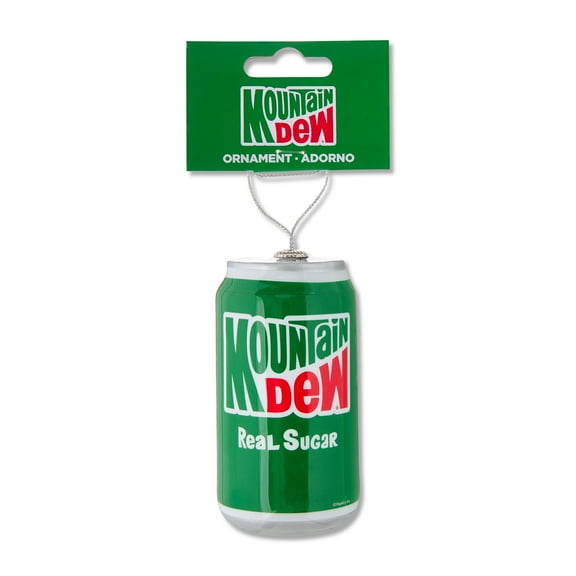 Mountain Dew Real Sugar Holiday Collectible Decoupage Ornament by Ruz, 4 Inches Tall, Green