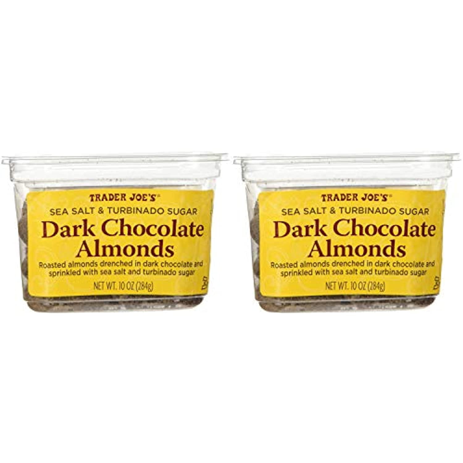 Tj Sea Salt & Turbinado Sugar Dark Chocolate Almonds 10 Oz Pack Of 2
