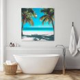 thumbnail image 6 of Wall Art Prints, Ocean Beach Framed Canvas Prints for Bedroom Living Room Bathroom Office, Summer Coconut Coastal Sea Landscape Gallery Wrap Wall Art Poster for Gifts Home Decor 12"x12", 6 of 9