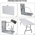 thumbnail image 6 of HomGarden Plastic Folding Table, Portable Indoor Outdoor Heavy Duty Utility Table for Game Puzzles Crafting Picnic Camping Dining Party, White (8 FT), 6 of 9