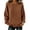 15#Brown, variant on Knit Pullover Sweater for Women Featuring Cable Knit Pattern and Crew Neck, Front Kangaroo Pocket with Relaxed Long Sleeves