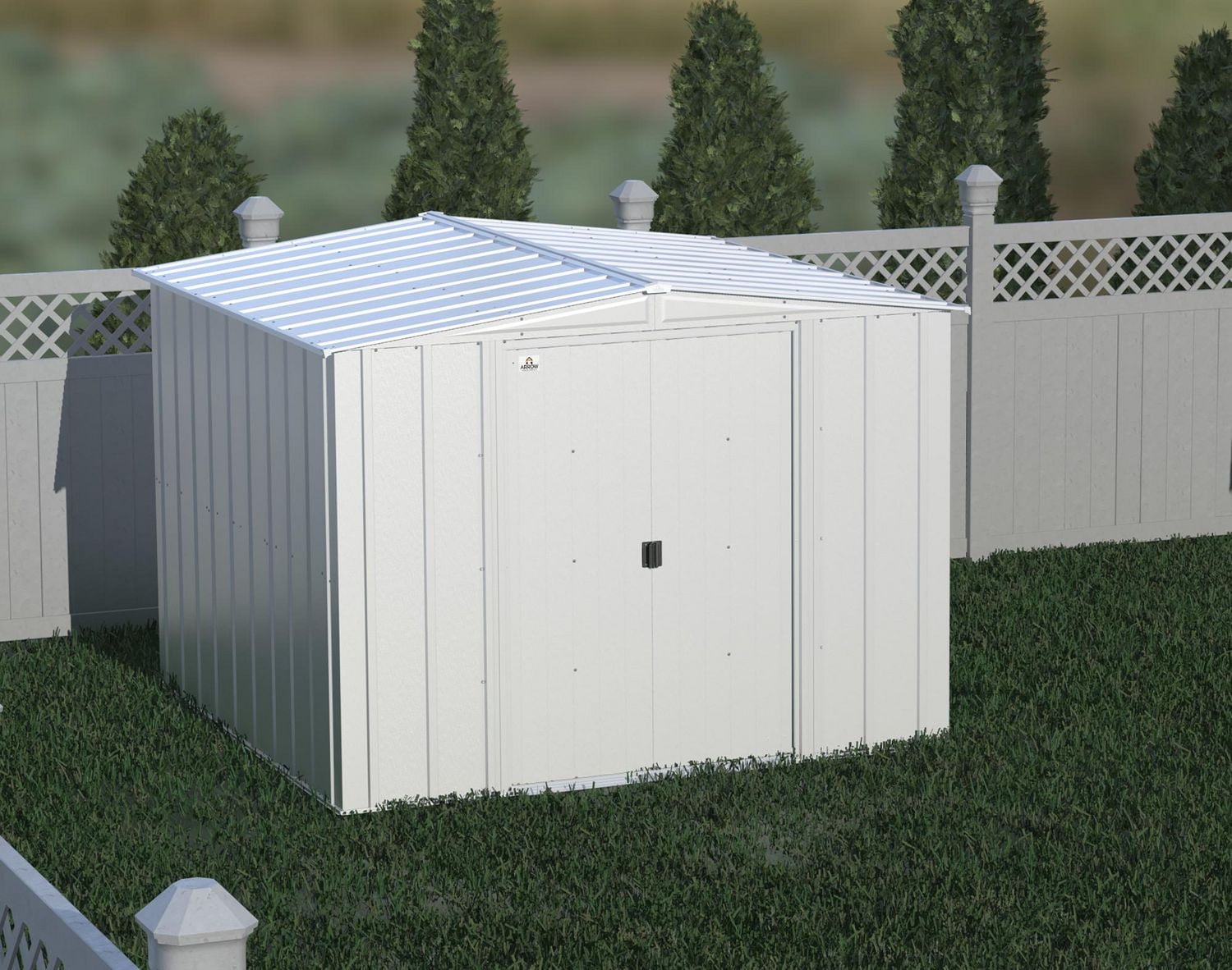 Arrow Classic Steel Storage Shed, 8x8, Flute Grey