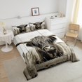 thumbnail image 4 of Erosebridal Ensemble de Literie Vache Highland Simple, Couette Faune, Décor Rustique de Ferme, Réversible 2 Pcs, 4 of 7