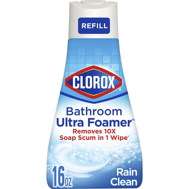 Clorox Bathroom Ultra Foamer, Cleaner Spray Refill, Rain Clean, 16