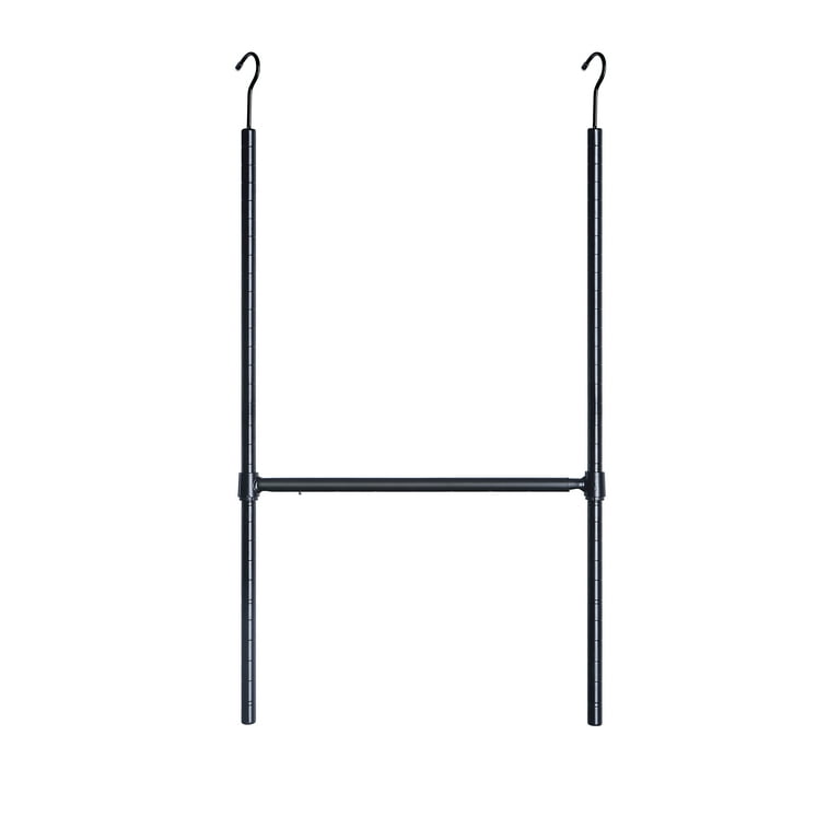SunnyPoint Extendable Double Hanger Closet Rod Black Adjustable Holder Walmart