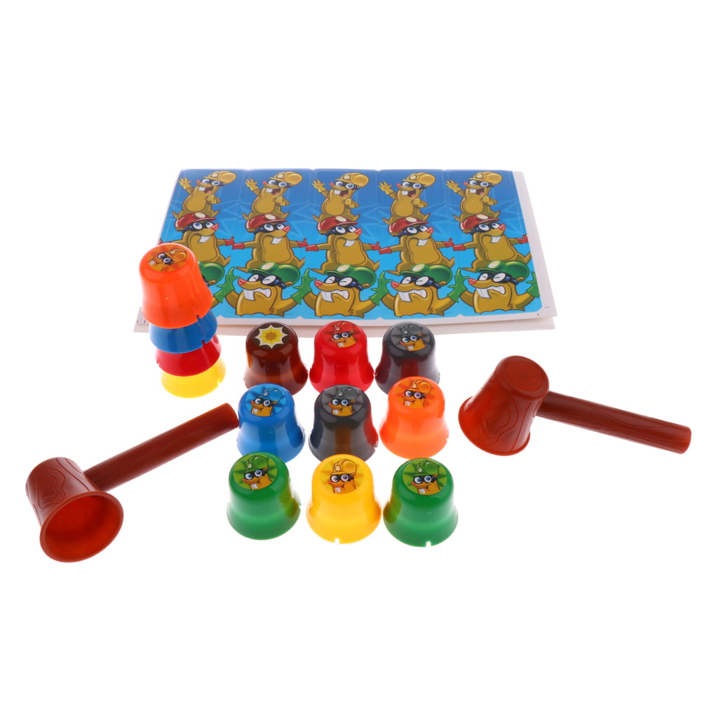 Funny Hammering Mole Stack Cups Board Game Kids/Baby Family Toy Party Favors 